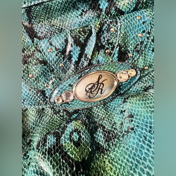 Sienna Ricchi turquoise blue green Snake print Handbag - Picture 2 of 10